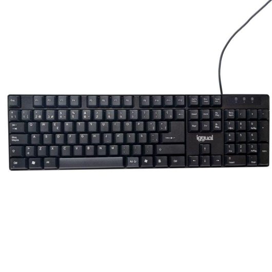 Tastiera IGGUAL IGG317501 membrana cablata layout QWERTY USB 105 tasti nero