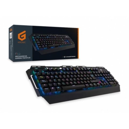 Teclado Conceptronic KRONIC mecânico completo com iluminação RGB e layout QWERTZ