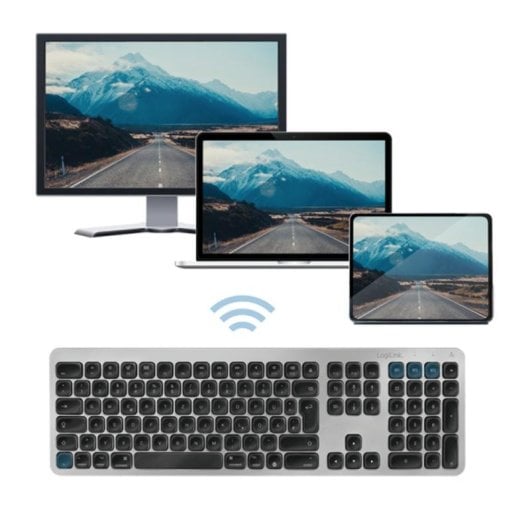 Teclado LogiLink ID0206 inalámbrico Bluetooth QWERTZ alemán con teclas multimedia