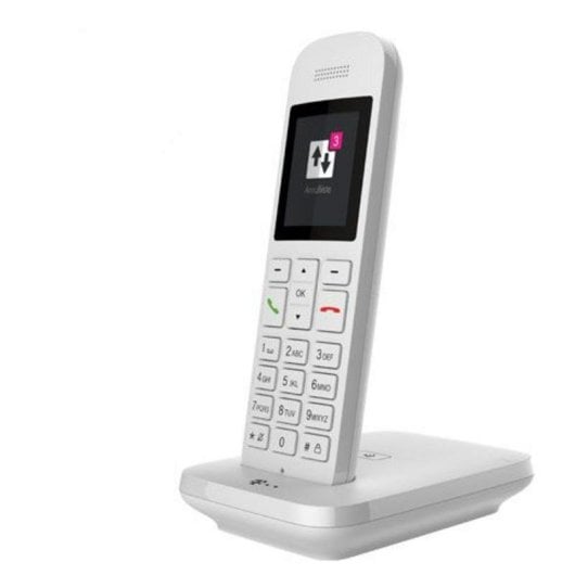 Téléphone Deutsche Telekom Sinus 12 sans fil blanc, mains libres, écran 2