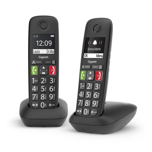 Telefono cordless Gigaset E290 Duo Nero schermo 2 pollici vivavoce