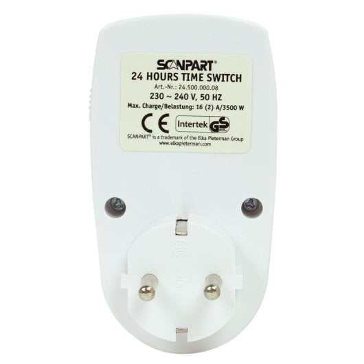 Temporisateur SCANPART 2450000008 Blanc Programmation 1 Jour 3500 W