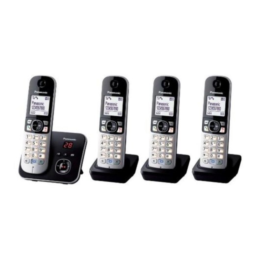Téléphone Panasonic KX-TG6824GB DECT 120 contacts Réduction de bruit Noir Argent
