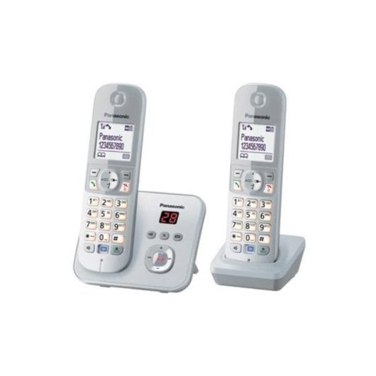 Telefon Panasonic KX-TG6823 DECT Freisprechfunktion 3 Mobilteile Silber Weiß