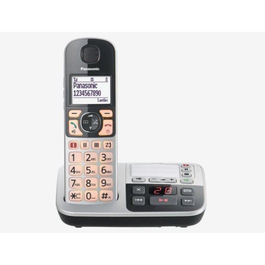 Téléphone Panasonic KX-TGE522 Sans Fil DECT Double Combiné Argent