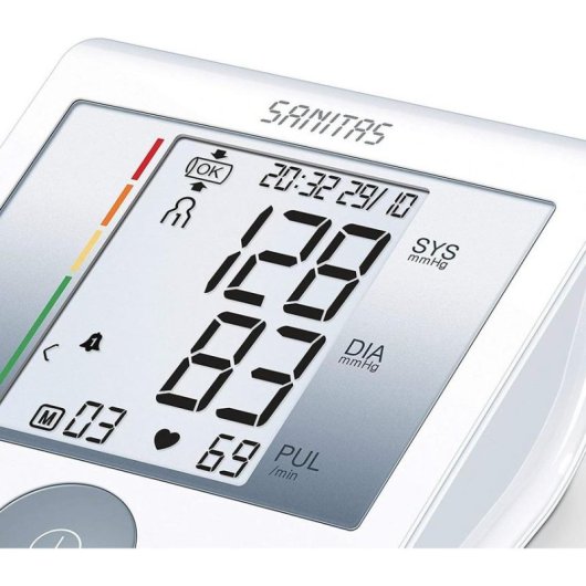 Tensiómetro Sanitas SBM 22 Automático Antebraço LED Memória Arritmias
