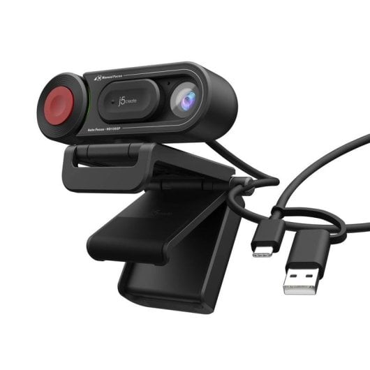 Webcam J5CREATE JVU250-N Full HD 2MP Autofoco Manual Microfone USB