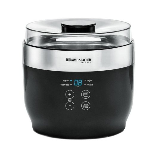 Yogurtiera Rommelsbacher JG 80 1,2 L Display LED Acciaio Nero