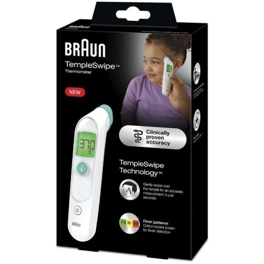 Digitales Thermometer Braun BST200WE Fernerkennung Stirn Weiß 2xAA