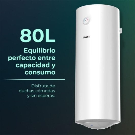 Termo eléctrico Svan 80L 1500W vertical control manual acero esmaltado