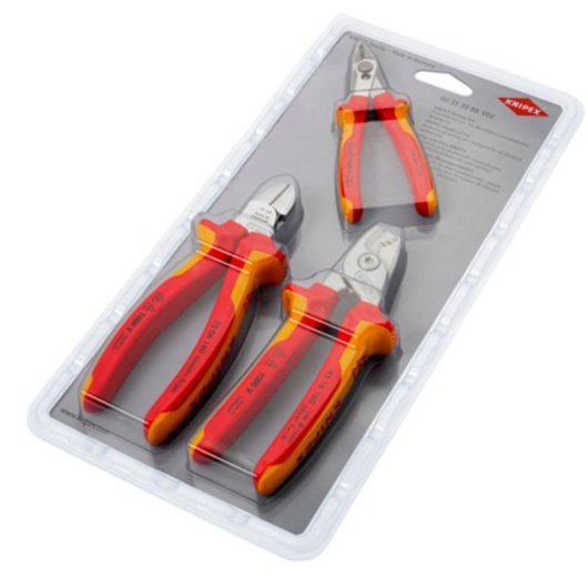 Alicate Knipex 00 31 30 BK V02 Juego de 3 piezas mango bicolor ergonómico