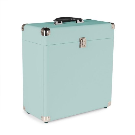 Funda para disco de vinilo Audizio RC32 azul con asa de transporte
