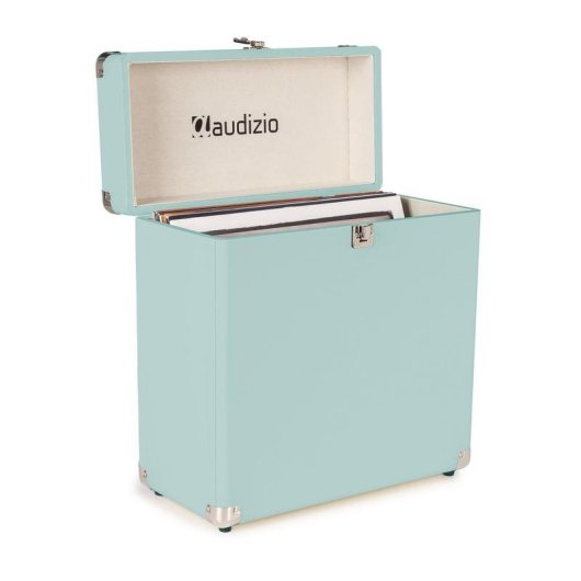 Funda para disco de vinilo Audizio RC32 azul con asa de transporte