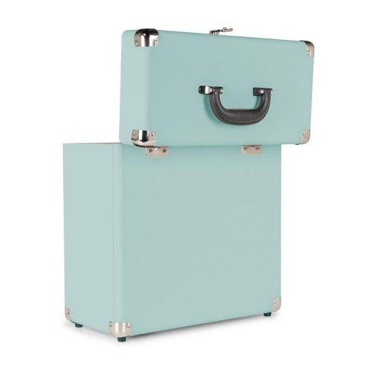 Funda para disco de vinilo Audizio RC32 azul con asa de transporte