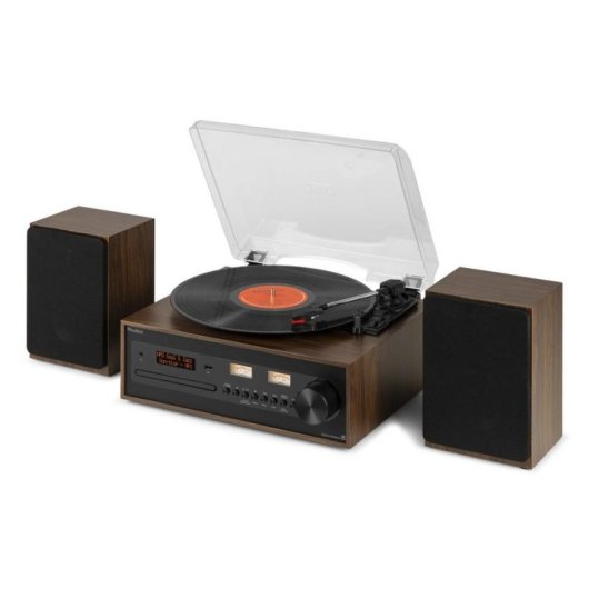 Tocadiscos Audizio Boston Bluetooth 3 velocidades madera altavoces LCD