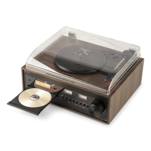 Tocadiscos Audizio Boston Bluetooth 3 velocidades madera altavoces LCD