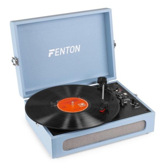 Tocadiscos Fenton RP118E Azul Bluetooth USB 33/45/78 RPM Salida RCA