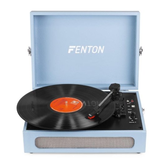 Tocadiscos Fenton RP118E Azul Bluetooth USB 33/45/78 RPM Salida RCA