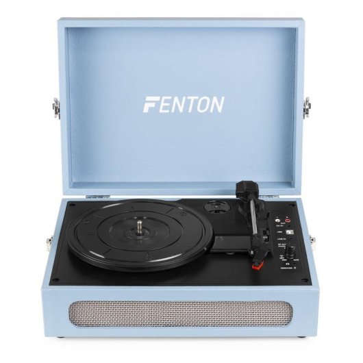 Tocadiscos Fenton RP118E Azul Bluetooth USB 33/45/78 RPM Salida RCA