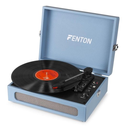 Tocadiscos Fenton RP118E Azul Bluetooth USB 33/45/78 RPM Salida RCA