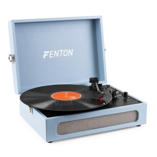 Tocadiscos Fenton RP118E Azul Bluetooth USB 33/45/78 RPM Salida RCA