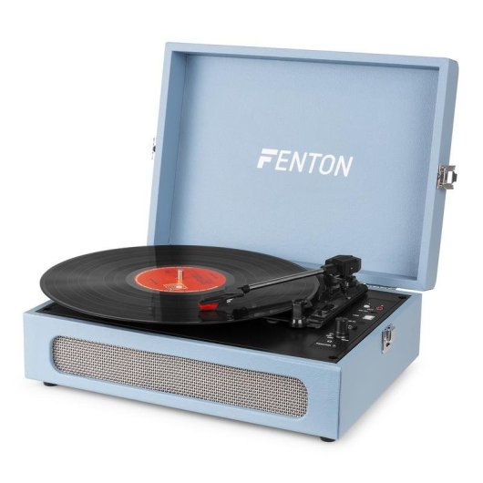 Tocadiscos Fenton RP118E Azul Bluetooth USB 33/45/78 RPM Salida RCA