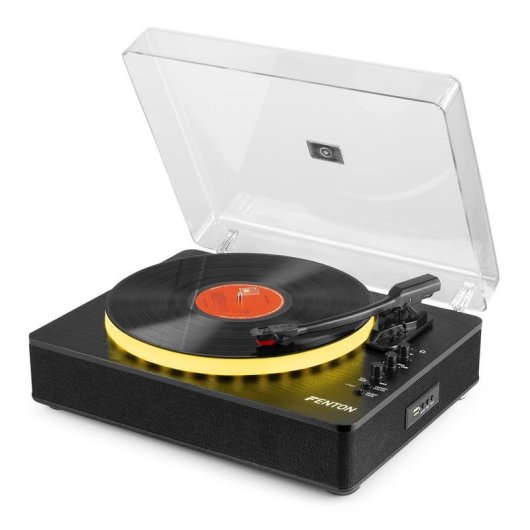 Tocadiscos Fenton RP162LED Automático Bluetooth USB Negro 33/45/78 RPM