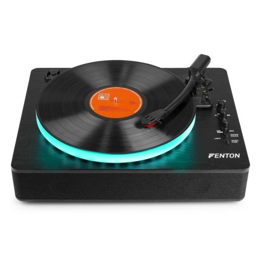 Tocadiscos Fenton RP162LED Automático Bluetooth USB Negro 33/45/78 RPM