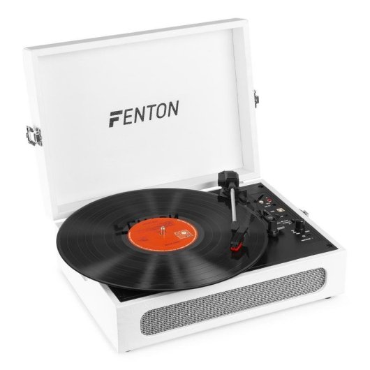 Tocadiscos Fenton RP118F Blanco Bluetooth USB 33/45/78 RPM Salida RCA