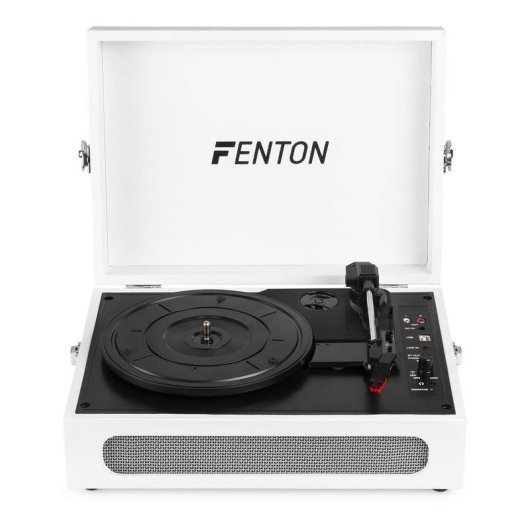 Tocadiscos Fenton RP118F Blanco Bluetooth USB 33/45/78 RPM Salida RCA
