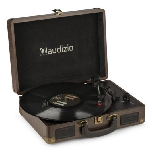 Tocadiscos Audizio RP114W Marrón 3 velocidades USB Altavoces integrados