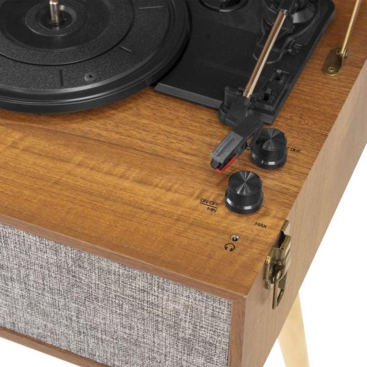 Tocadiscos Audizio Fremont Automático Bluetooth 3 Velocidades Negro Gris