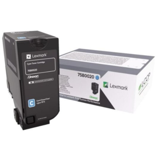 Cartucho de tóner Lexmark 75B0020 Cian 10000 páginas Original