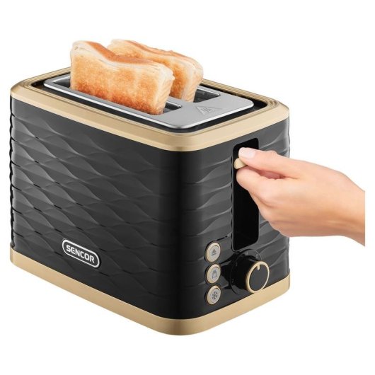 Tostador Sencor STS 7501BK 2 rebanadas acero inoxidable negro oro 930 W
