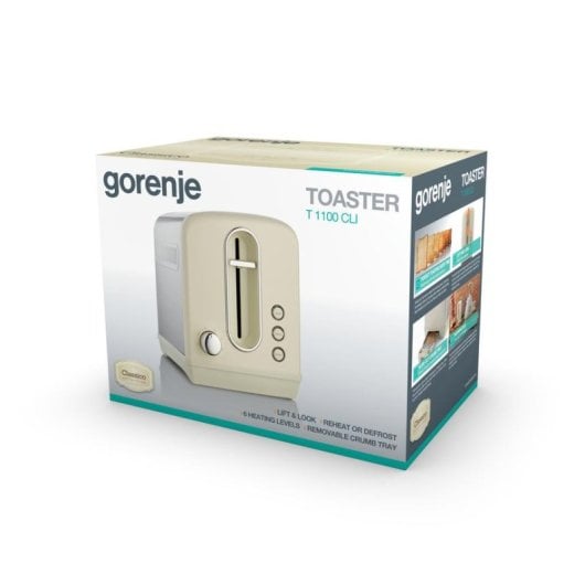 Toaster Gorenje T1100CLI 2 Scheiben Champagner 1100W Kabelaufwicklung