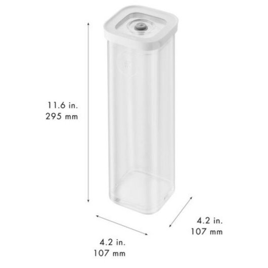 Recipiente ZWILLING 1025125 1,7 L Quadrado Transparente/Branco Plástico