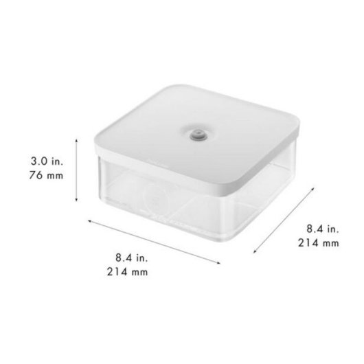 Recipiente ZWILLING 1025129 Quadrado Plástico Transparente com Tampa e Bomba de Vácuo