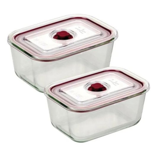 Recipiente de vidro Jata HREC4205 Retangular 0,8L Tampa Vácuo Pack 2