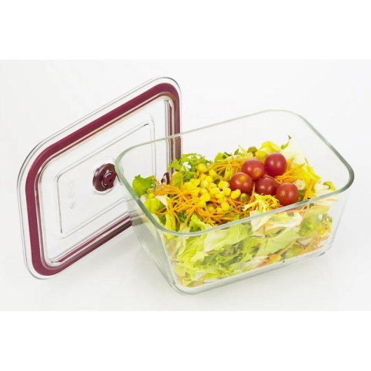 Recipiente de vidro Jata HREC4205 Retangular 0,8L Tampa Vácuo Pack 2