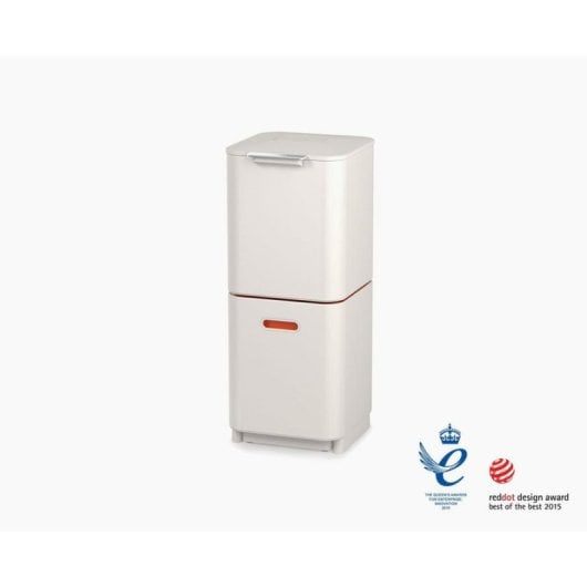 Abfallbehälter Joseph Joseph Totem Compact 40L Steinfarbe mit 2 Einsätzen und Deckel