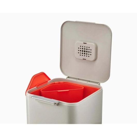 Abfallbehälter Joseph Joseph Totem Compact 40L Steinfarbe mit 2 Einsätzen und Deckel
