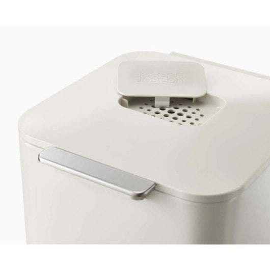 Abfallbehälter Joseph Joseph Totem Compact 40L Steinfarbe mit 2 Einsätzen und Deckel