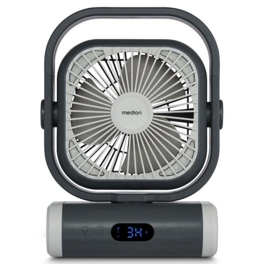 Ventilatore Medion E10 TF Blade 5 velocità LED Batteria 10000mAh Grigio/Bianco