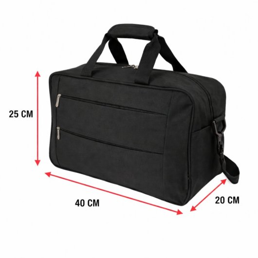 Benzi BZ5496 Bolsa de Viaje 20L, Apta para Ryanair y Vueling, 40×25×20 Cm, 3 Compartimentos, Correa Ajustable, Poliéster