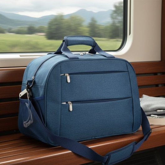 Sac de voyage Benzi BZ5496 20 L, compatible avec Ryanair et Vueling, 40 × 25 × 20 cm, 3 compartiments, bandoulière réglable, polyester léger, bleu
