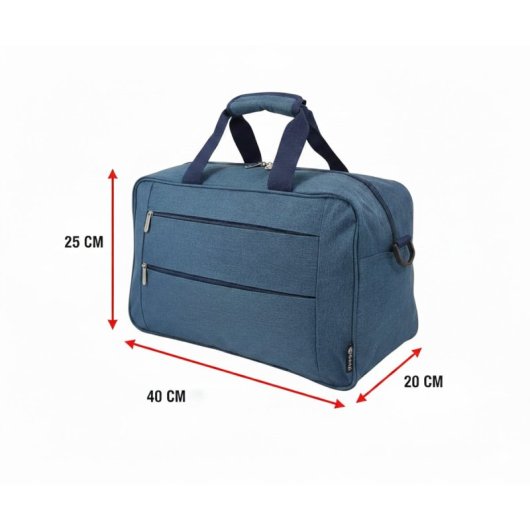 Benzi BZ5496 Bolsa de Viaje 20L, Apta para Ryanair y Vueling, 40×25×20cm, 3 Compartimentos, Correa Ajustable, Poliéster 
