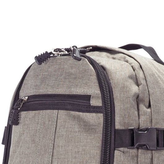 Mochila de viagem Benzi Bz5771, 24 litros, 40×30×20 cm, compatível com malas Vueling e Volotea, compacta, leve e resistente, com pega para bagagem, cinzenta.