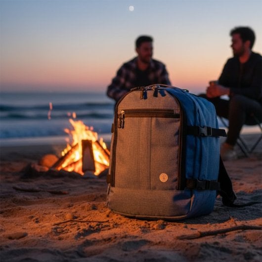 Mochila de viagem Benzi Bz5771, 24 litros, 40×30×20 cm, compatível com malas Vueling e Volotea, compacta, leve e resistente, com pega para bagagem, cinzenta.