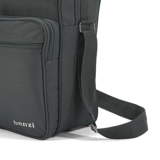 Sac bandoulière unisexe Benzi Bz3325 9L, sac à bandoulière compact avec plusieurs poches, polyester résistant, gris