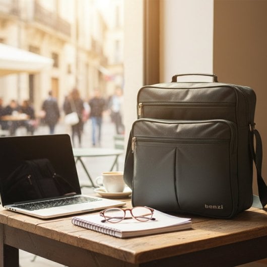 Sac bandoulière unisexe Benzi Bz3325 9L, sac à bandoulière compact avec plusieurs poches, polyester résistant, gris